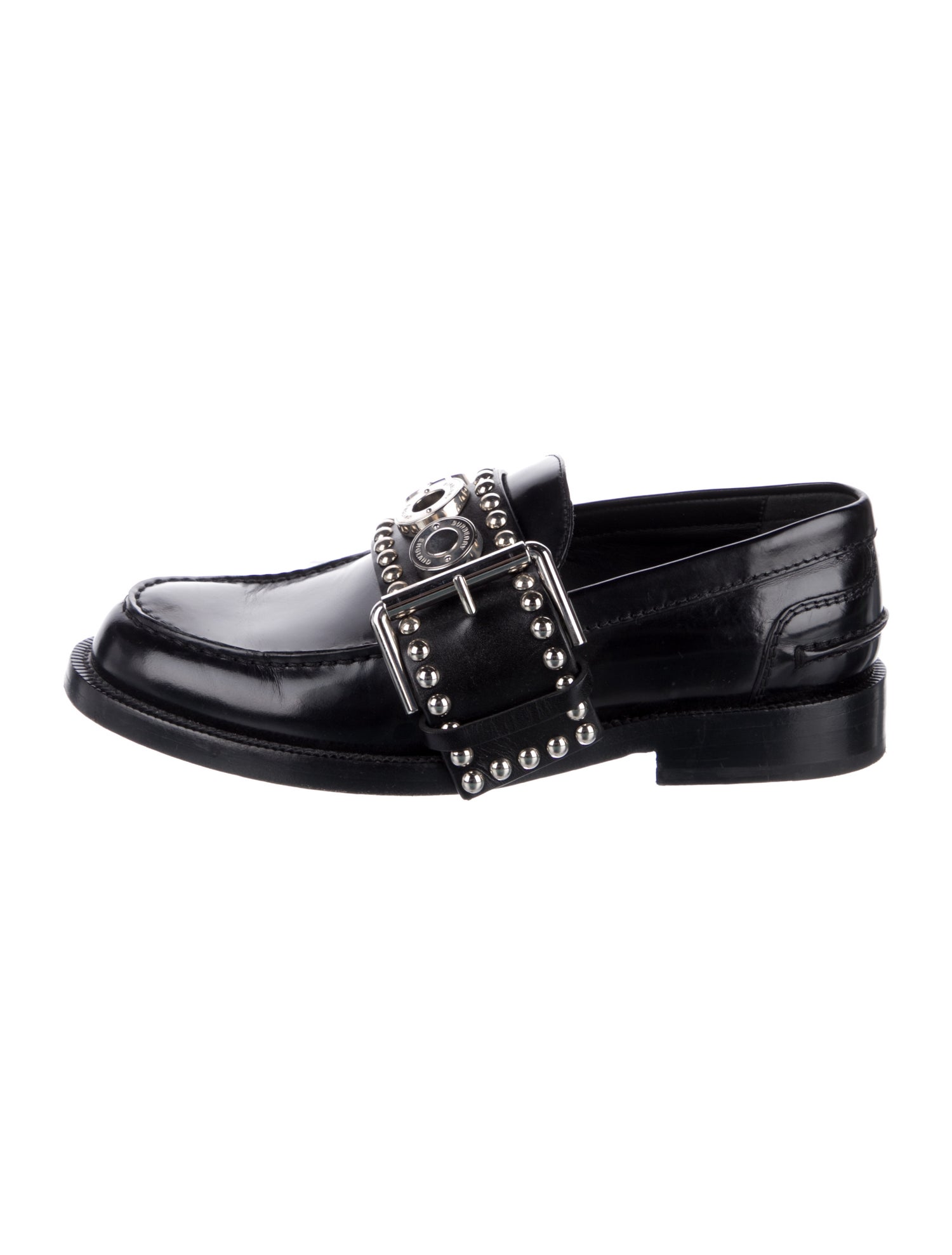 Burberry Leather Studded Accents Loafers